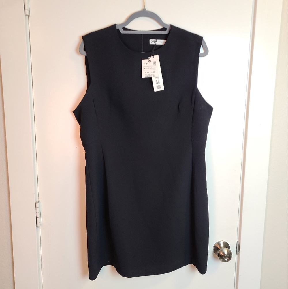 NWT ZARA: Fitted Black‎ Mini Dress XXL